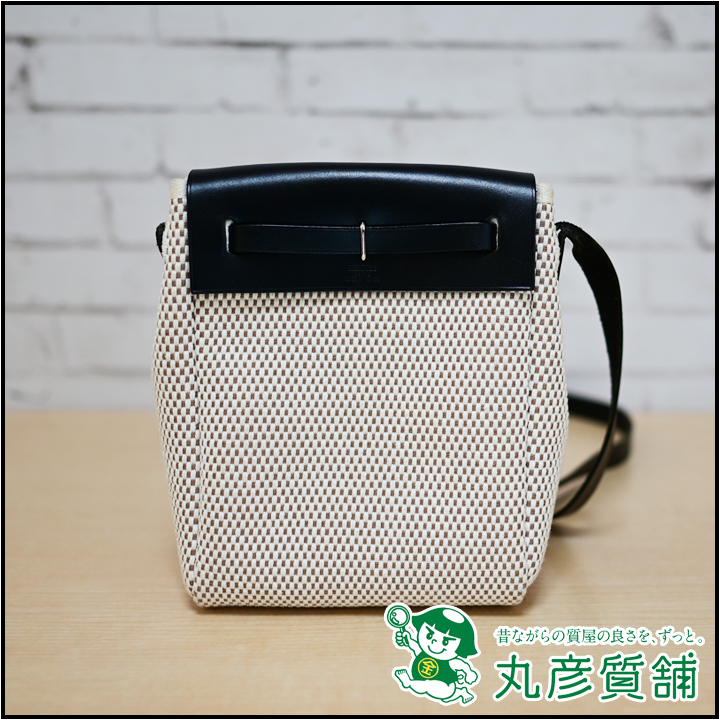 エルメス エールバッグTPM 黒/ナチュラル トワル 袋 替えバッグ付き 