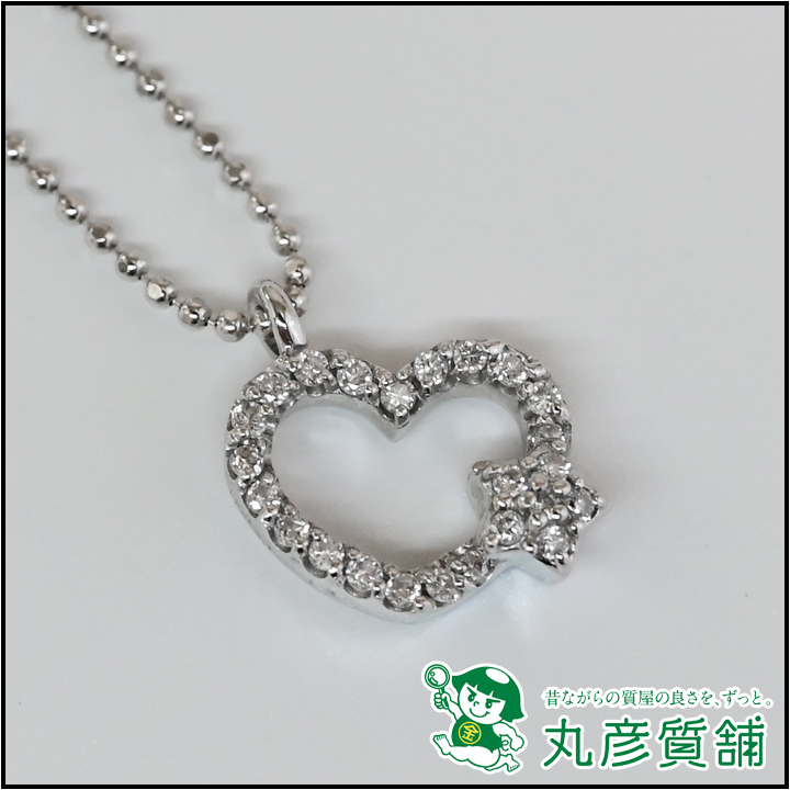 ポンテヴェキオ ネックレス K18WG ダイヤモンド0.13ct 3.2g - 丸彦質舗 